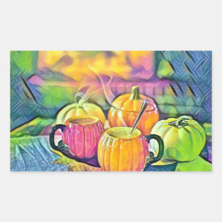  Herfst pompoenen herfstkleuren waterverf Rechthoekige Sticker