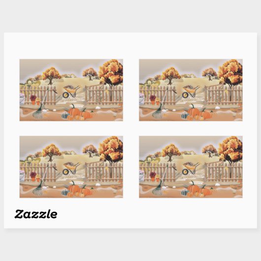  Herfst pompoenen herfstkleuren waterverf Rechthoekige Sticker (Vel)