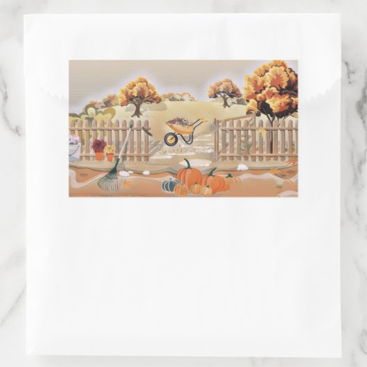  Herfst pompoenen herfstkleuren waterverf Rechthoekige Sticker (Tas)