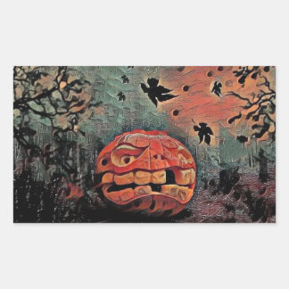 Herfst pompoenen herfstkleuren waterverf Rect Rechthoekige Sticker