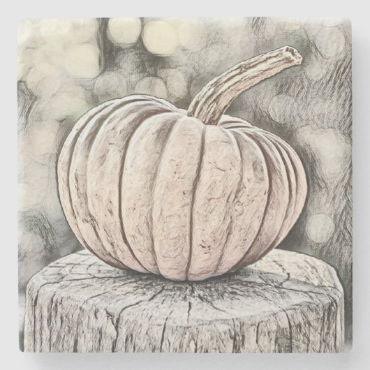 Herfst pompoenen herfstkleuren waterverf Stenen Onderzetter (Voorkant)