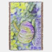  Herfst pompoenen herfstkleuren waterverf Thro Deken (Voorkant Verticaal)