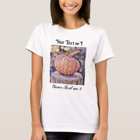  Herfst pompoenen herfstkleuren waterverf Thro T-shirt (Voorkant)