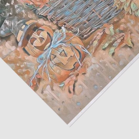  Herfst pompoenen herfstkleuren waterverf Tiss Tissuepapier (Detail)