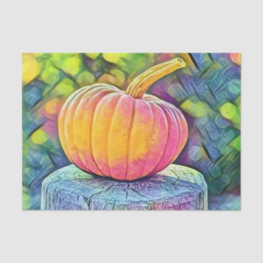 Herfst pompoenen herfstkleuren waterverf Tissuepapier (Voorkant)