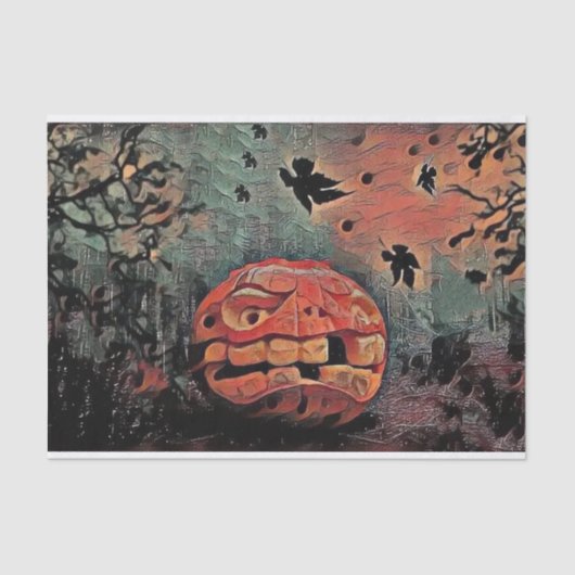  Herfst pompoenen herfstkleuren waterverf Tissuepapier (Voorkant)