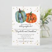 Herfst pompoenen Hij of Zij Geslacht Onthullen Bab Kaart (Staand voorkant)