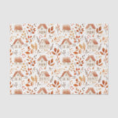 Herfst Pompoenen, Huizen, Bladeren Patroon Decoupa Tissuepapier (Voorkant)