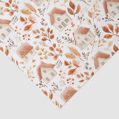 Herfst Pompoenen, Huizen, Bladeren Patroon Decoupa Tissuepapier (Detail)