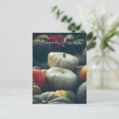 Herfst pompoenen in een rustieke tuin briefkaart (Staand voorkant)