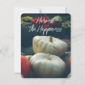 Herfst pompoenen in een rustieke tuin feestdagenkaart (Voorkant)