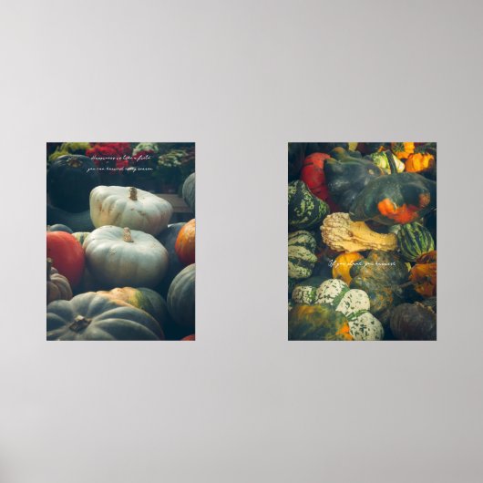 Herfst pompoenen in een rustieke tuin muurkunst sets (Voorkant)