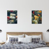 Herfst pompoenen in een rustieke tuin muurkunst sets (Slaapkamer)