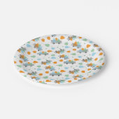 Herfst pompoenen in een wagon patroonoogst papieren bordje (Gekanteld)