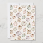 Herfst pompoenen koppels huwelijksdouche kaart (Achterkant)