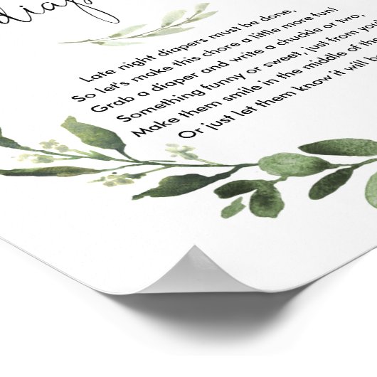 Herfst pompoenen Late night diapers baby shower ga Poster (Hoek)