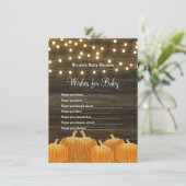 Herfst Pompoenen & Lichten Wensen voor Baby shower Kaart (Staand voorkant)