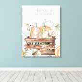 Herfst pompoenen met bijbelvers canvas afdruk (Insitu (Houten vloer))