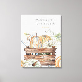 Herfst pompoenen met bijbelvers canvas afdruk