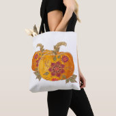 Herfst pompoenen met bloemen tote bag (Dichtbij)