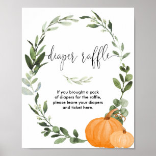 Herfst pompoenen met groen baby shower voor het lu poster