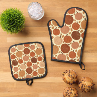 Herfst Pompoenen met Landelijke Sfeer Ovenwant & Pannenlap Set