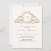 Herfst Pompoenen Monogram Herfst Baby shower Kaart (Voorkant)