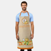 Herfst Pompoenen Monogrammed Schort (Gedragen)