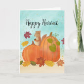 Herfst Pompoenen Oogst Bladeren Kaart (Voorkant)