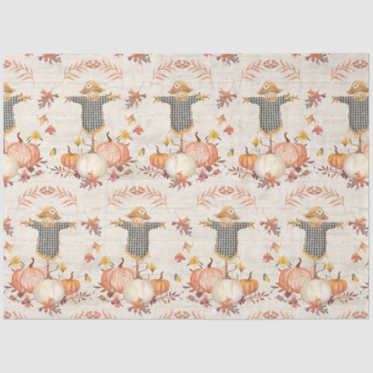 Herfst pompoenen oogsten herfstblad rustieke decou tissuepapier (Voorkant)