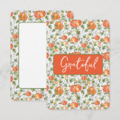 Herfst pompoenen op de wijnstok bedankkaart (Voorkant / Achterkant)