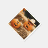 Herfst pompoenen op Hay Bale Servet (Hoek)