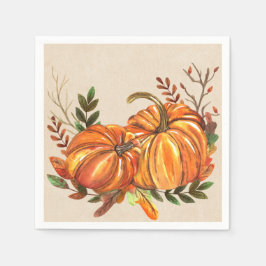 Herfst Pompoenen op Rustieke Stijl Servet