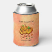 Herfst pompoenen Oranje achtergrond Blikjeskoeler (Blikje Achterkant)