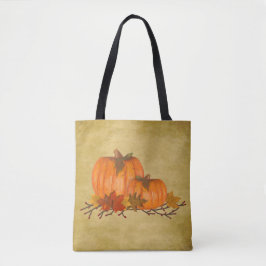 Herfst pompoenen over de Canvas tas