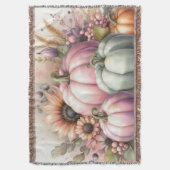 Herfst pompoenen pastel kleuren waterverf schilder deken (Voorkant Verticaal)