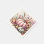 Herfst pompoenen pastel kleuren waterverf schilder servet (Hoek)