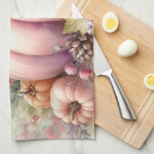 Herfst pompoenen pastel kleuren waterverf schilder theedoek (Quarter Fold)