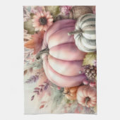 Herfst pompoenen pastel kleuren waterverf schilder theedoek (Verticaal)