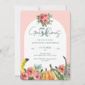 Herfst Pompoenen Roze Gourdious 50ste Verjaardag P Kaart (Voorkant)