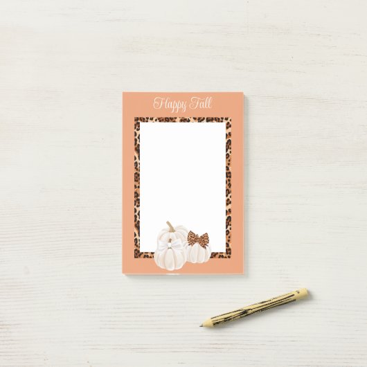 Herfst pompoenen Schattige Happy Herfst Post-it® Notes (Op bureau)