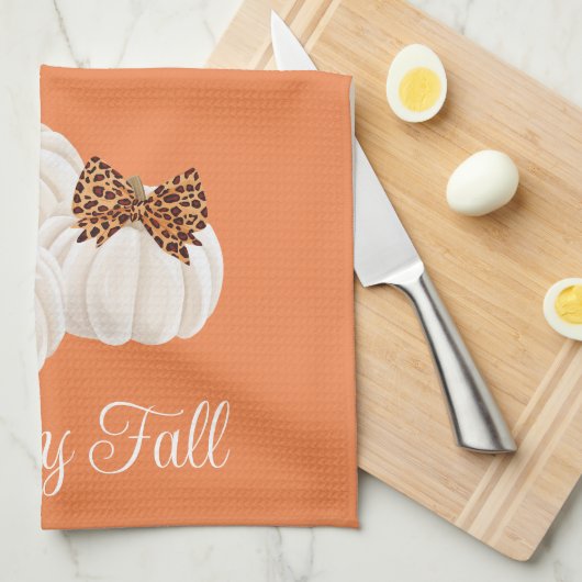 Herfst pompoenen Schattige Happy Herfst Theedoek (Quarter Fold)