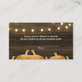 Herfst Pompoenen & String Lights Rustieke Luier Ra Informatiekaartje (Achterkant)