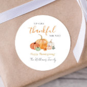 Herfst Pompoenen Thanksgiving Dank u Ronde Sticker
