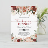Herfst Pompoenen Thanksgiving Dinner  Kaart (Staand voorkant)