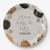 Herfst pompoenen van Miss naar Mrs Vrijgezellenfee Papieren Bordje (Voorkant)