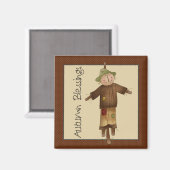 Herfst pompoenen · vogelverschrikker magneet (Voorkant / Achterkant)