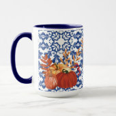 Herfst Pompoenen Waterverf Bloemen en Herfstblader Mok (Links)