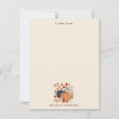 Herfst Pompoenen Wilde Bloemen Bladeren Notitiekaartje (Voorkant)