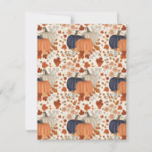 Herfst Pompoenen Wilde Bloemen Bladeren Notitiekaartje (Achterkant)